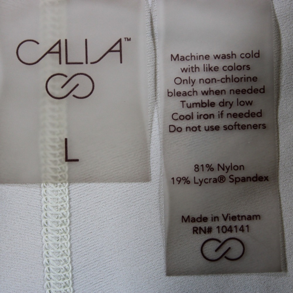 CALIA Womens White Black Smoke Marble Print Bike Shorts High Rise Pockets Large - Picture 5 of 9